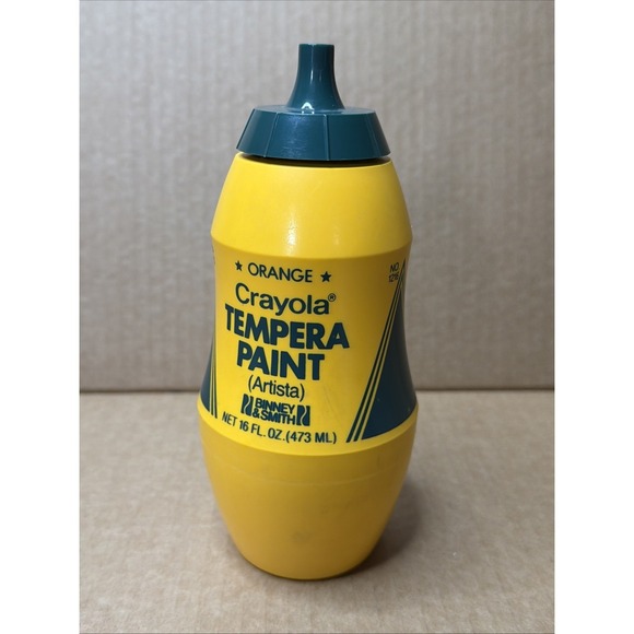 Binney & Smith Crayola Other - Crayola Tempera Paint *Orange* #1216 BINNEY & SMITH 16 Fl. Oz. 1980s Rare Bottle